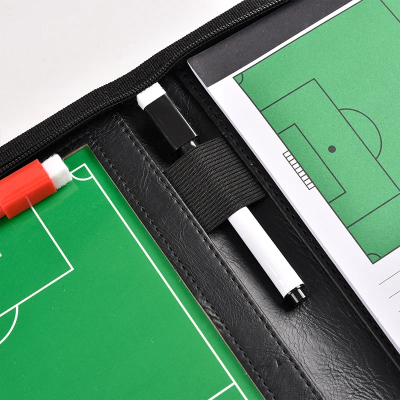 Magnetic Football Tactic Board With Marker Pen Portable Zipper Soccer Coaching Clipboard For Match Training Soccer Accessories soccer tactical board