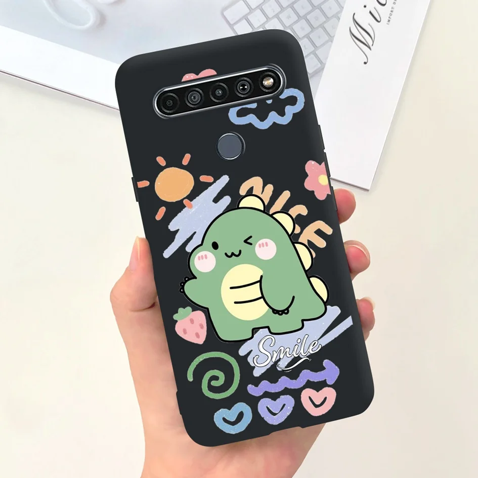 Cute Cat & Dinosaur Soft Black Silicone Shockproof Bumper Phone Case