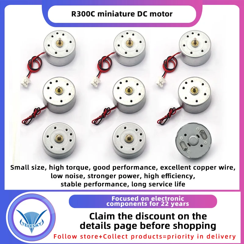 

5PCS Miniature DC Motor with High Speed Lines for Solar Small Fan DIY and Handmade Projects