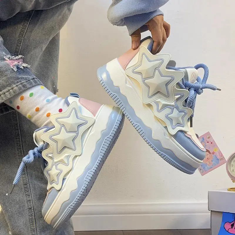 XINGX Women's 2024 Spring New Popular Niche Original Platform Casual Versatile White Shoes Fashion