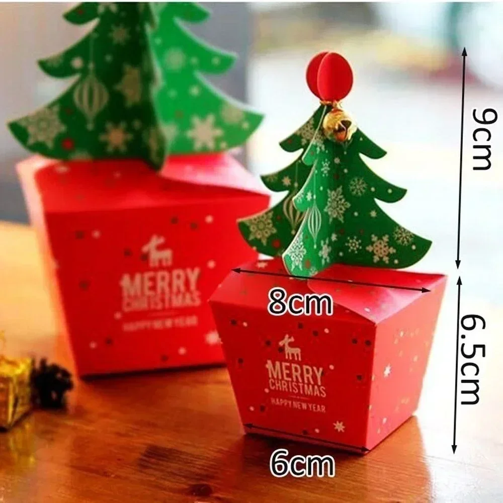 Christmas Advent Candy Box 20 Pcs Santa Paper Gift Box Christmas Tree Gift Packaging Paper Box Fashion Small Accessories Supplie