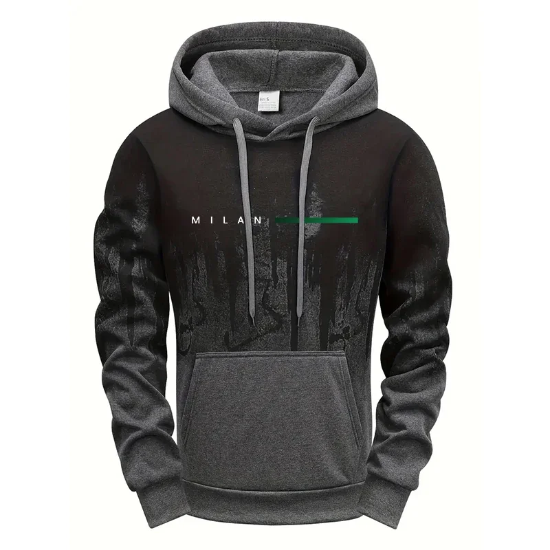 Men's Splatter Design Hooded Sweatshirt Casual Sports Hoodie