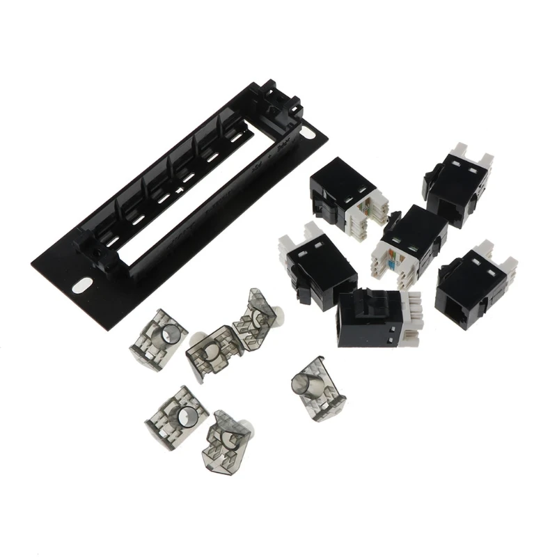 6-Port Patch Panel-Blank 1U Keystone Panel For Ethernet Cables-Works With Almost Any Snap-In Jack Including Cat6