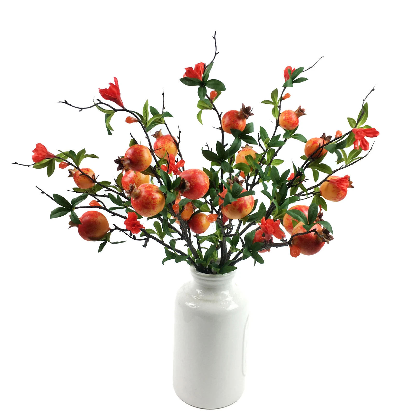 

Artificial Pomegranate Flower Branch Christmas Decoration Fake Foam Fruit Plant Cuttings Home Room Desktop Photography Props