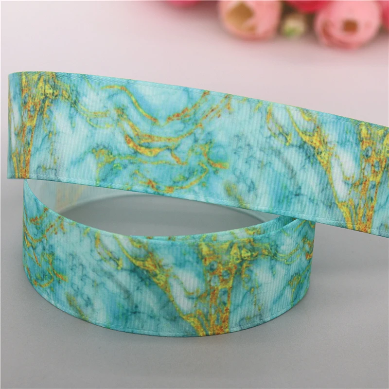 7/8'' Marble Lattice Leopard Printed Grosgrain Ribbon for Crafts Accessories Material Headwear Decoration DIY Sewing B2206