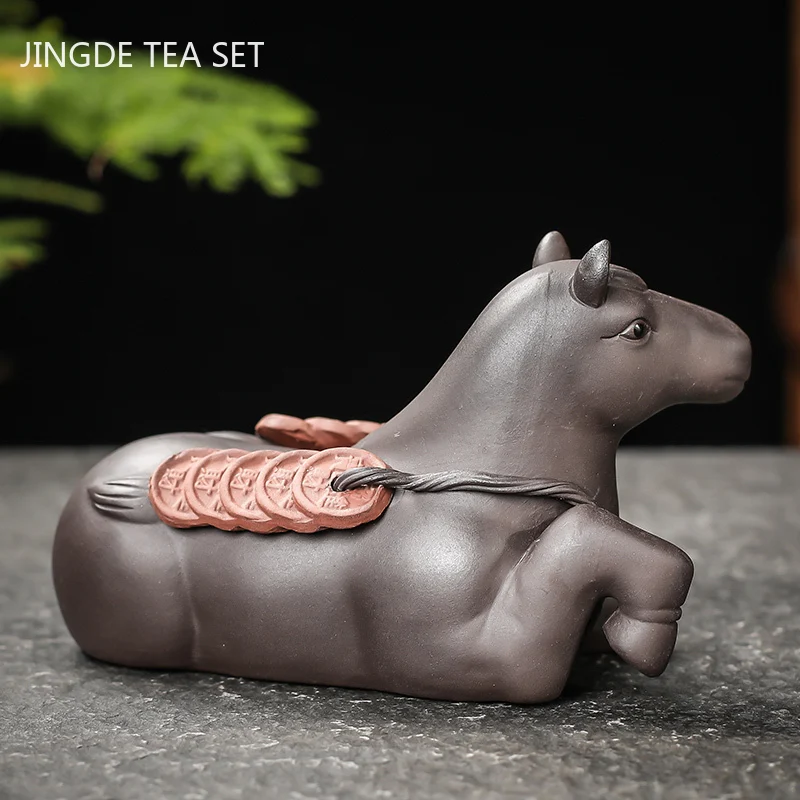 Boutique Zisha Lucky Tea Pet Ornament Creative Pixiu Can Raise Tea Art Decoration Handmade Tea Set Accessories Home Desk Decore