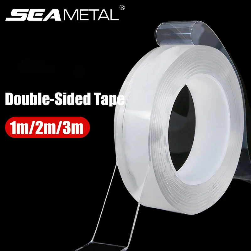 Double sided tape SEAMETAL Super Strong Double Sided Adhesive Tape Washable Reusable Transparent Double Tape No Trace Sticker for Car Home Office