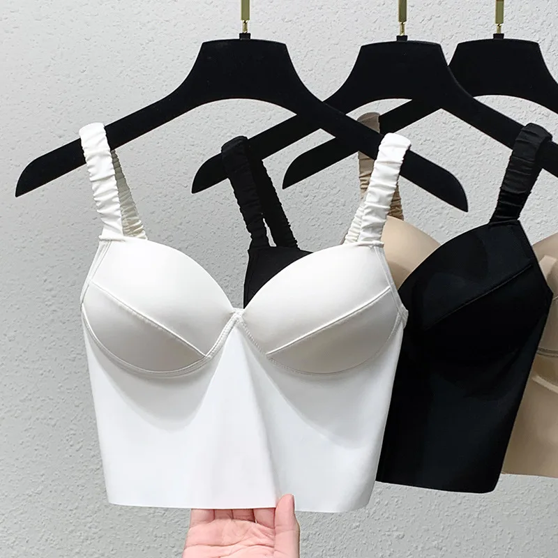 

Women Sexy Crop Tops Sleeveless Backless Push Up Bras Vest Y2k Suspended Tank Top Fashion Korean Harajuku Spicy Girl Streetwear