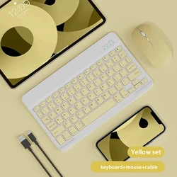 10-Inch Magnetic Bluetooth Rechargeable Tablet Keyboard (Yellow 030 set)