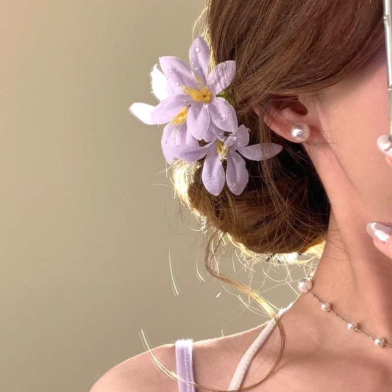 Sommerliche Strand-Haarspangen mit Blumen, neue süße Blumen-Haarclips, Haar-Accessoires für Frauen und Mädchen, Party-Haar-Accessoires – Detail 21