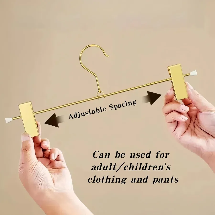 Metal Clothes Hangers with 2Adjustable Clips for Versatile Use in Wardrobes Ideal for Holding Pants Shorts Skirts and Trouser S