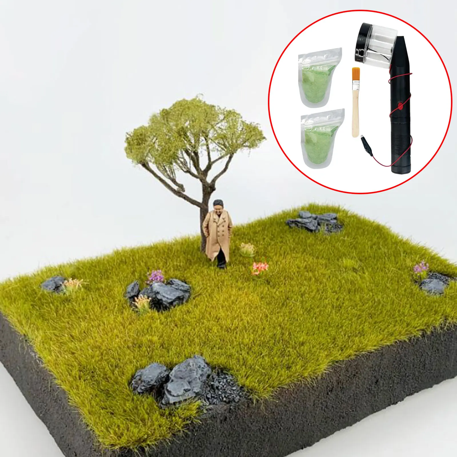 Static Grass Applicator with Template Electrostatic Flocking Machine Static Flock Applicator Machine for Sand Table Wargame 4
