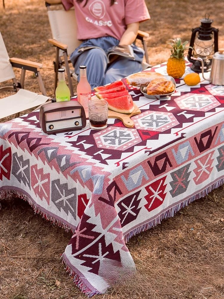 

Bohemian picnic mat Camping lawn moisture-proof floor mat living room tablecloth