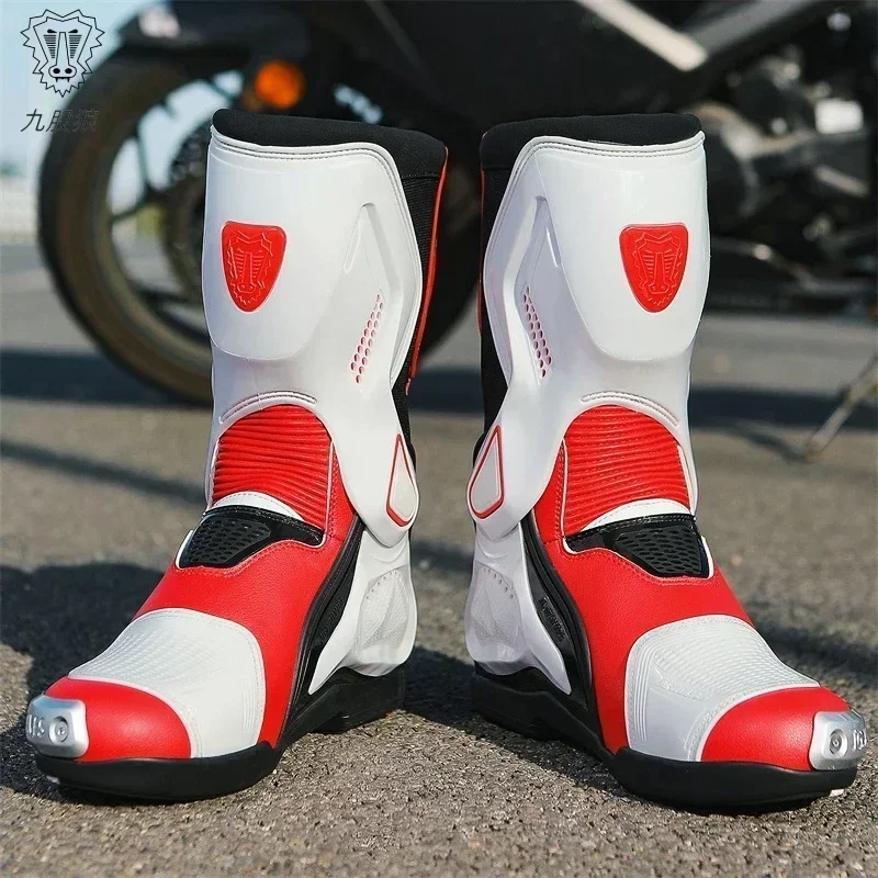 Motorcycle Shoes Motorcycle Boots Men's Motorcycle Shoes Fall Prevention Cycling Shoes Consolidate Stability Motorboats Crashproof Road Cycling Boots Breathable