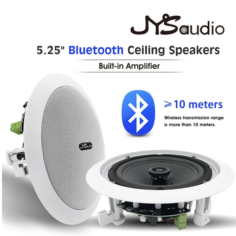 20W Wall In Ceiling Speakers Full-Range 5.25 Inch BT Loudspeakers Stereo Audio Speaker Bathroom Store Hotel Loudspeaker Theater