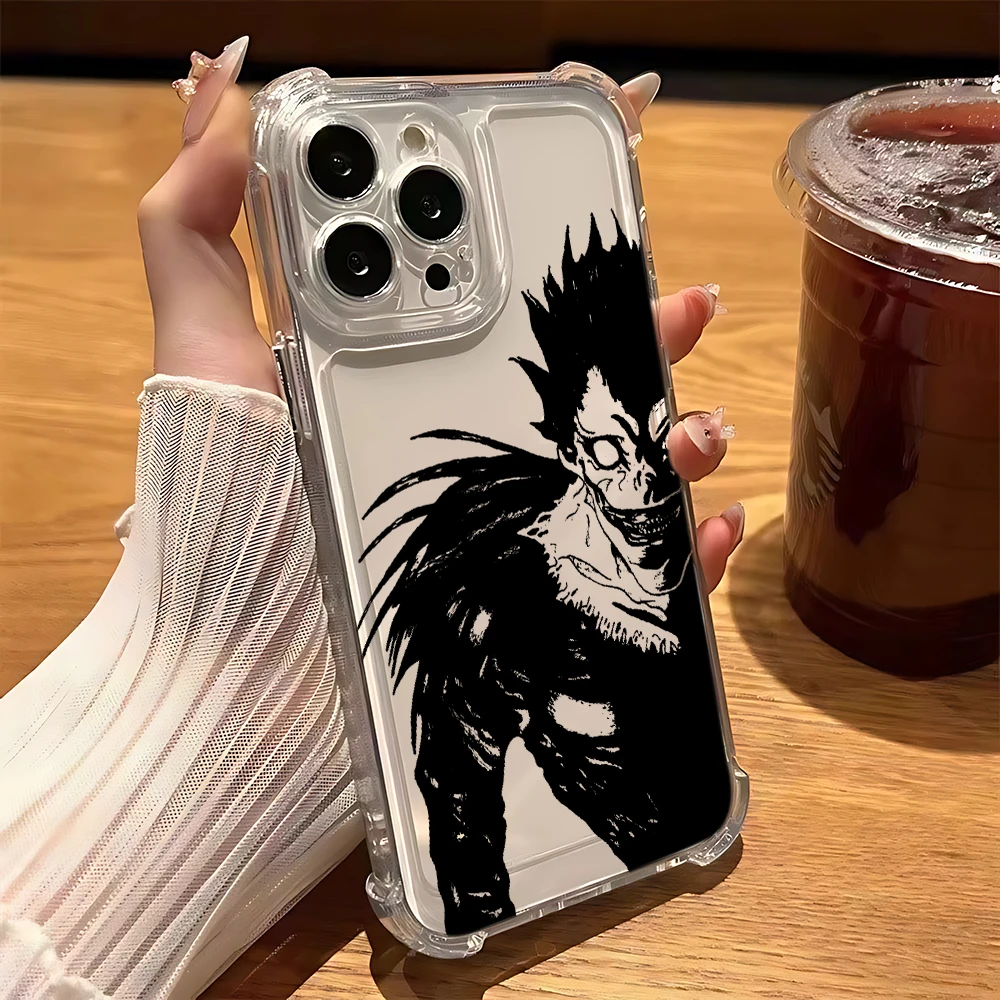 Stylish Transparent Anti-Fall Anime Phone Case - Death Note Design