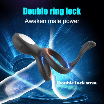 10 Modes Vibrator Penis Ring Clitoris Stimulator Delay Ejaculation Couples G-Spot Vibrator Double Cock Ring Sex Toys for Men 4