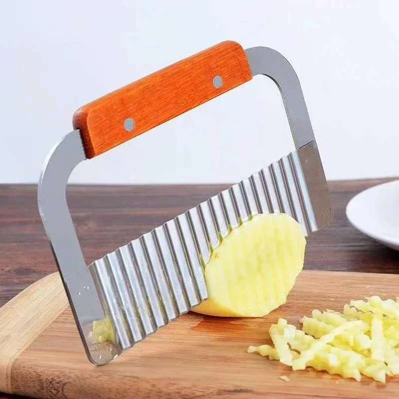 Stainless Steel Vegetable Slicer Potato Chip Dough Fruit Crinkle Wavy Slicer Knife French Fry Maker Tools