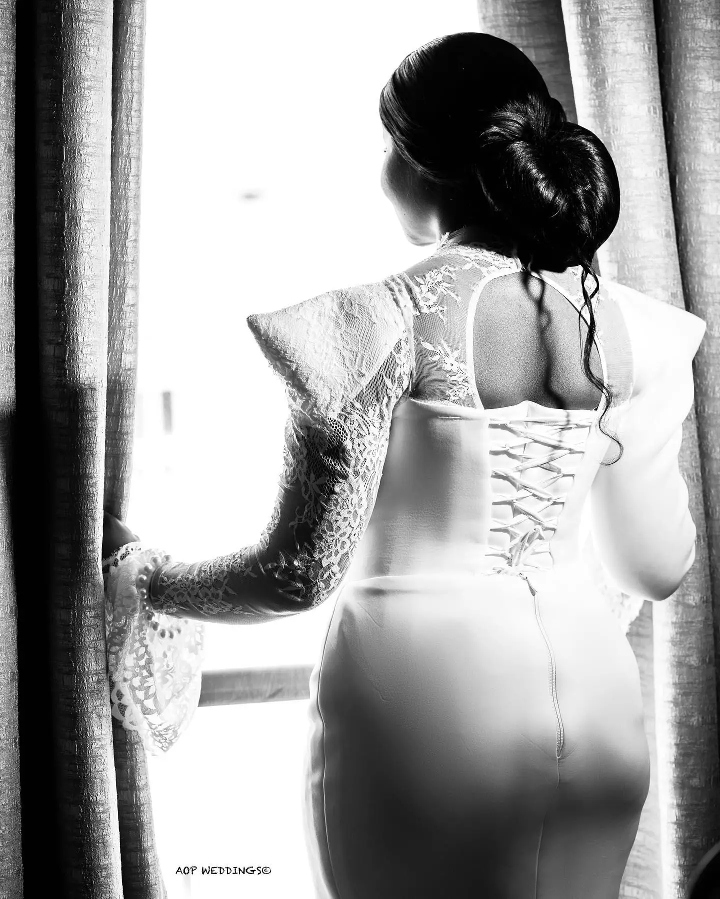 Exquisite Saudi Civil Wedding Dresses Jersey Sheath/Column Wedding Party Gown White Lace High Collar Pearl Bow Bridal Midi Gown 6