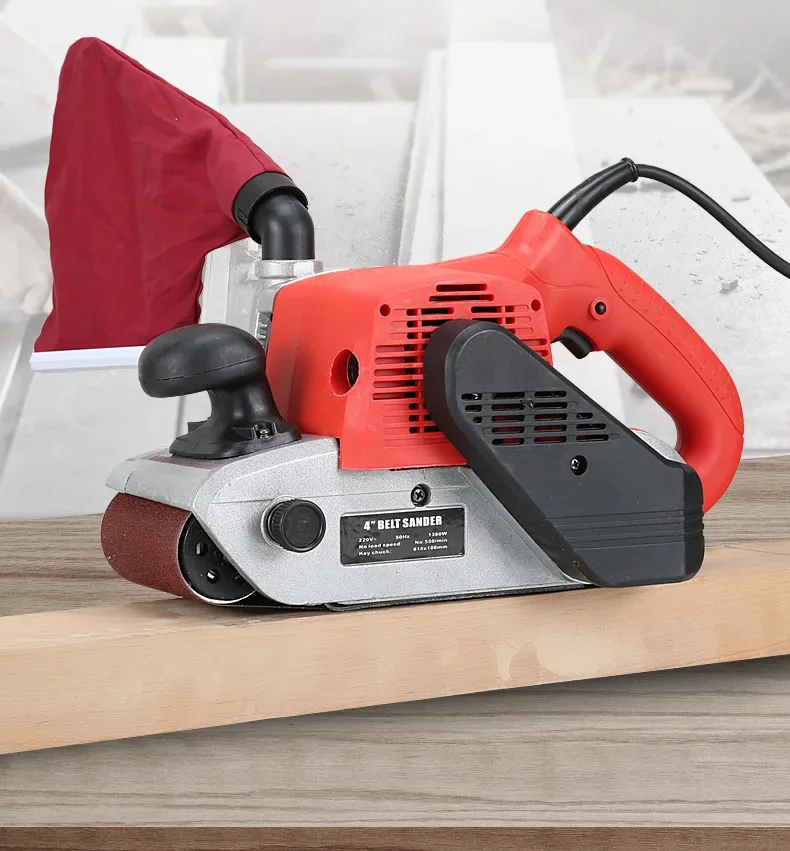 

1380W Belt Sander Portable Polishing Machine Flat Sanding Machine Woodworking Polisher with Free Gift 20 Pcs of Belt Tools