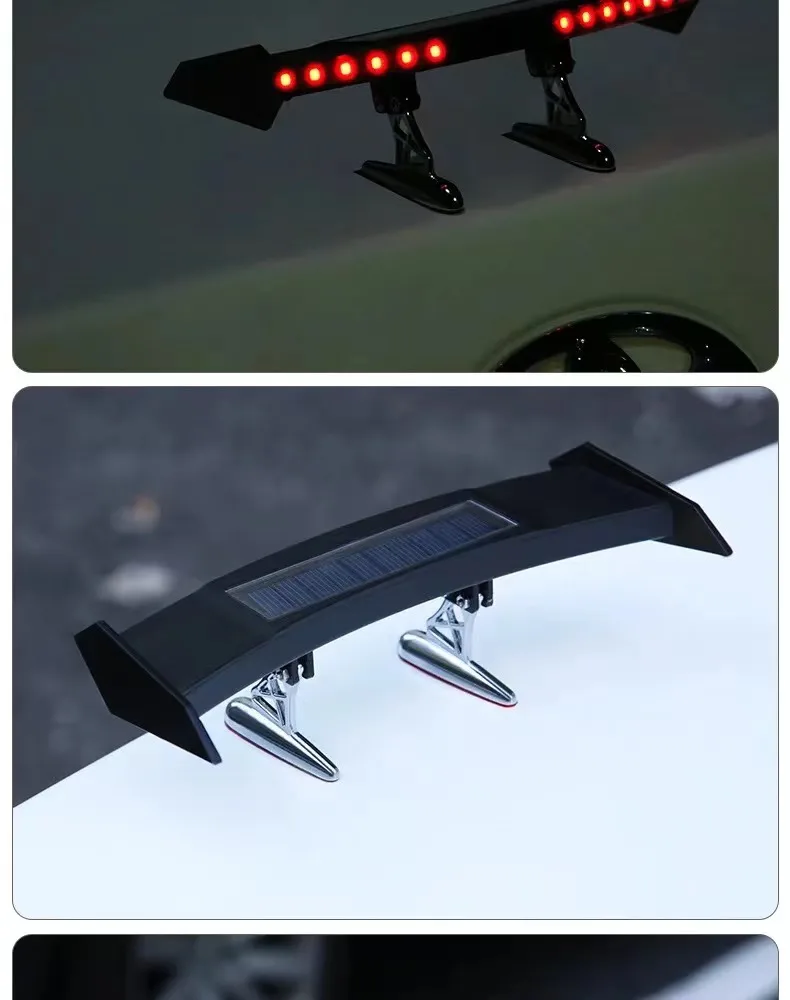 12V Mini Solar Rücklicht Universal LED Auto Heckspoiler Blinkende Warnung Wasserdichter Flügel mit Smart Sensor Modifiziertes Zubehör – Detail 16