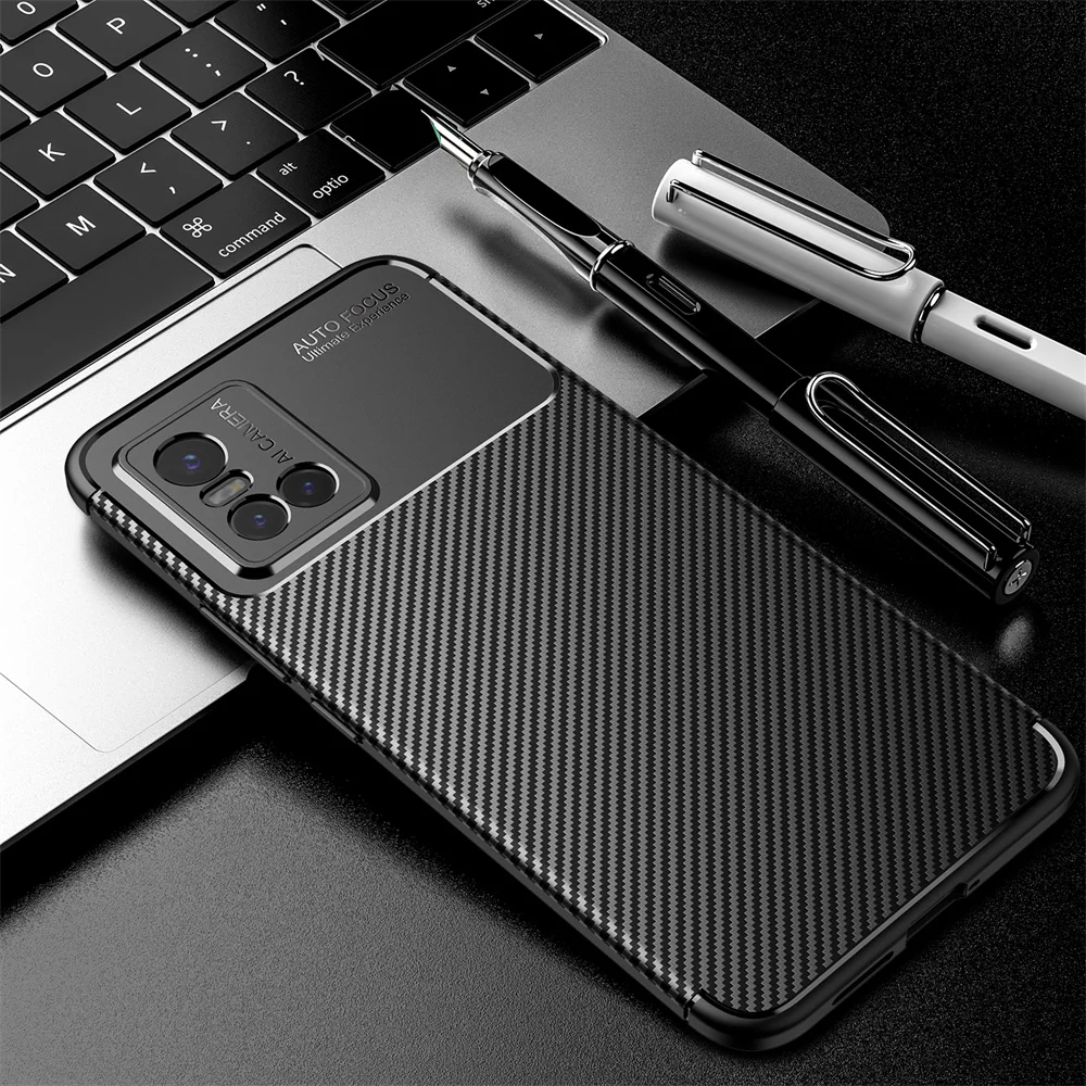 

Beetle Phone Case For Vivo Y17 Y20 Y21 Y33S Y52 Y53S Y55S Y70S Y73 Y76S Carbon Fiber Soft Cover Protective Case