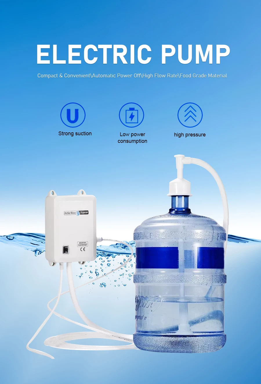 Drinking Water Pumps 220V/110V Automatic Switching Barrel Pumps Food Grade Self-