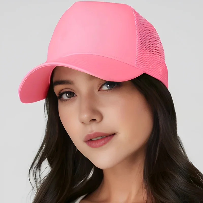 Baseball cap embroidered hard top hat duckbill cap European and American sun shading mesh empty top hat