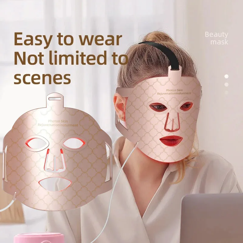 New 8 in 1 Red Led Light Therapy Infrared Flexible Soft Mask Silicone 8 Colors Led Therapy Anti Aging Advanced Photon Mask IPX7