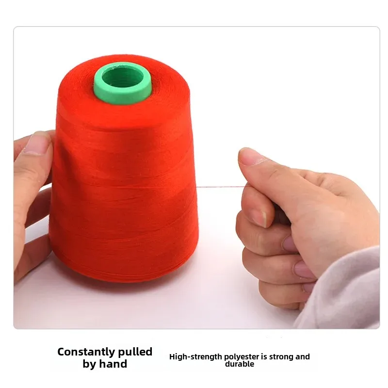 High-Speed 8000 Yards Polyester Sewing Thread Clothing Manufacturing Plain Weave Tower Line Black And White Fabric Accessories