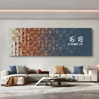 Nordic Style Digital Clock Wall Art Aesthetic Unique Luminous Modern Digital Clock Living Room Home Decor 2