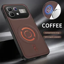 Magnetic Textured Leather Drop - Protection Phone Case Cover for Infinix Note 60 Ultra (Brown)