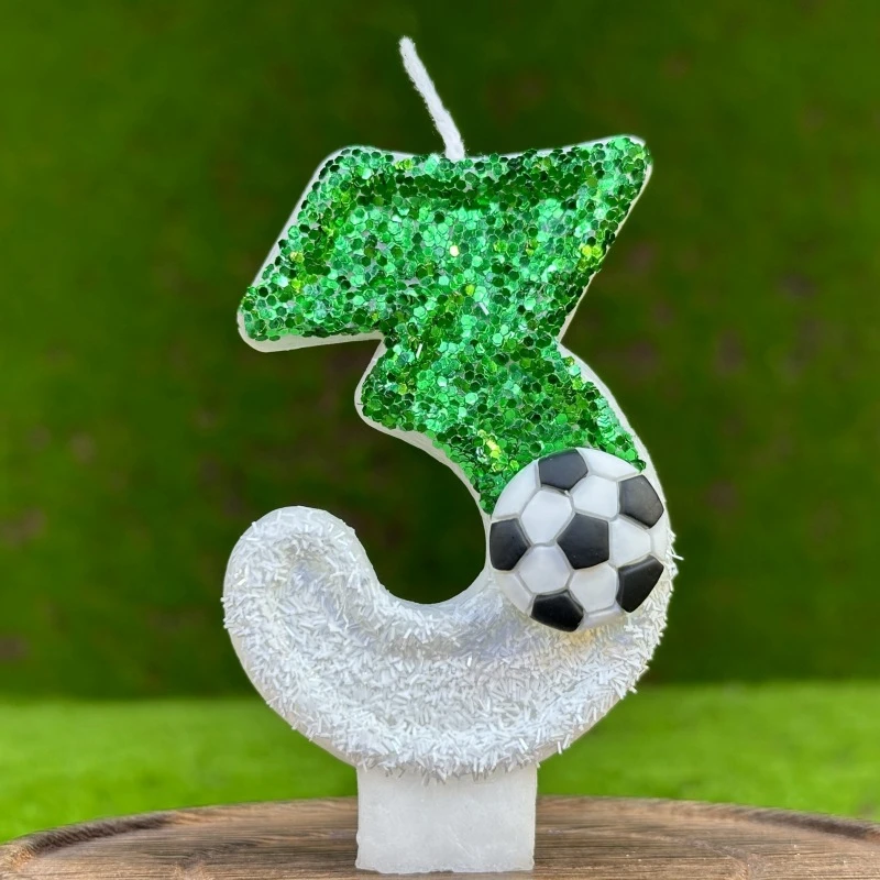Candela Verde Numero 5 Per Torta Calcio: Compleanno A Tema Sportivo Per Bambini - 3