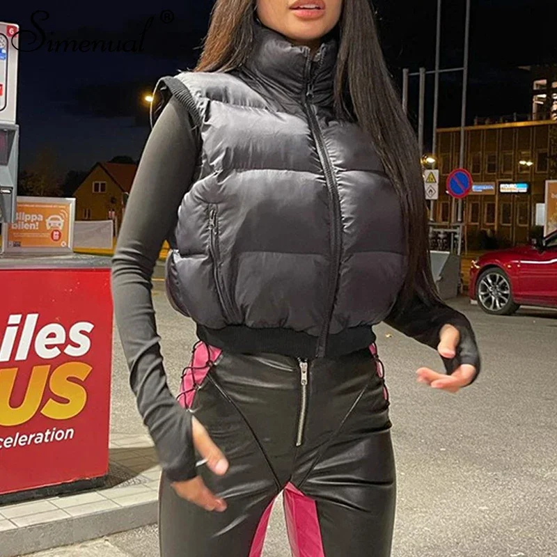 Parker Coat New Fashion Winter Stand Collar Cardigan Coat Women's Down Jacket Black Down Coat Vest Zipper Ladies Lapel Clothes