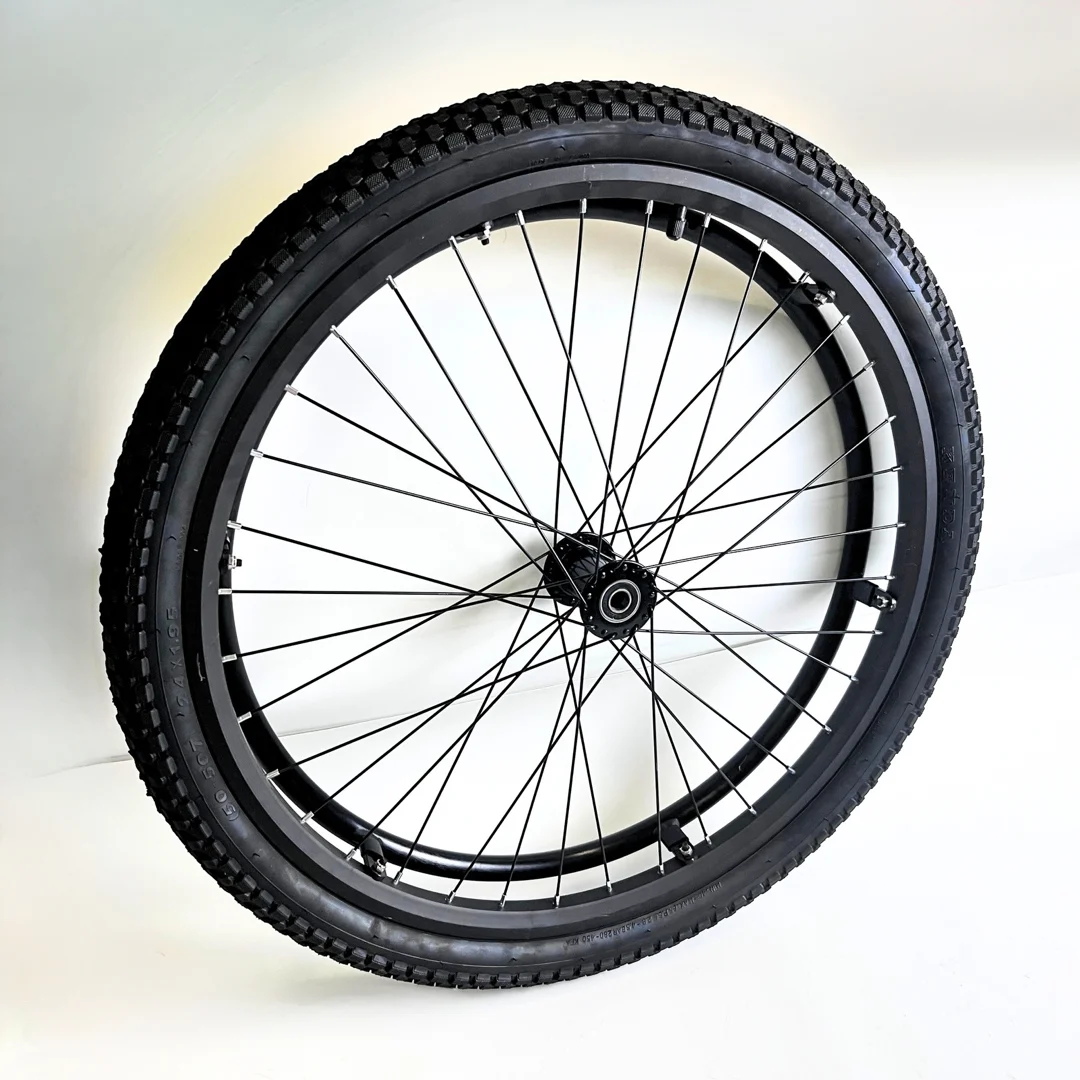 Sports Wheelchair Rear Wheels 2Pcs 24in 24&times;1.95 Inflatable Rubber Tire Aluminum Alloy Spoke Hub Off road shock-absorbing