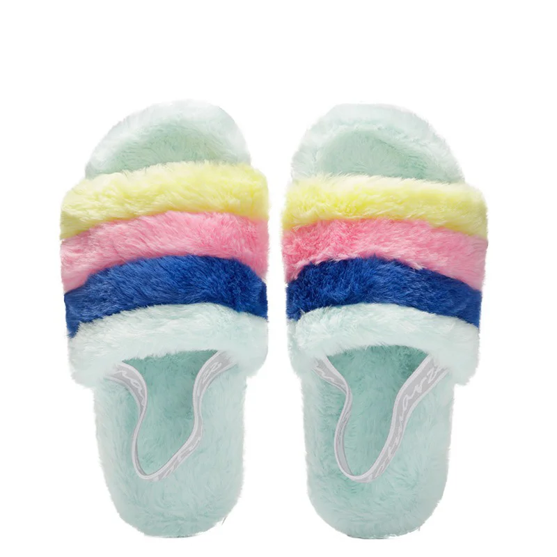 Senior Ladies Home Plush Slippers Faux Fur Stylish Thermal Slippers Autumn And Winter Outing High Quality Slippers