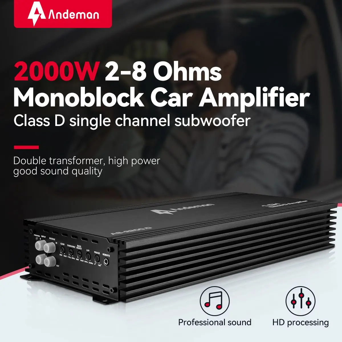 Andeman 2000W Car Home Audio Power Amplifier Class D Car Digital