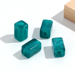 Elegant Marble Resin Geometric Beads for DIY Jewelry Crafting - 20 Piece Set (Lake blue)