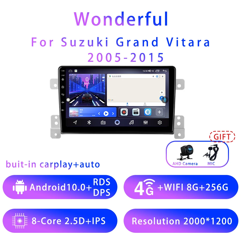 

wonderful For Suzuki Grand Vit 9inch Android10 5G wifi DSP Car stereo Radio Multimedia Video Player Navigation GPS 7862 6G+128G