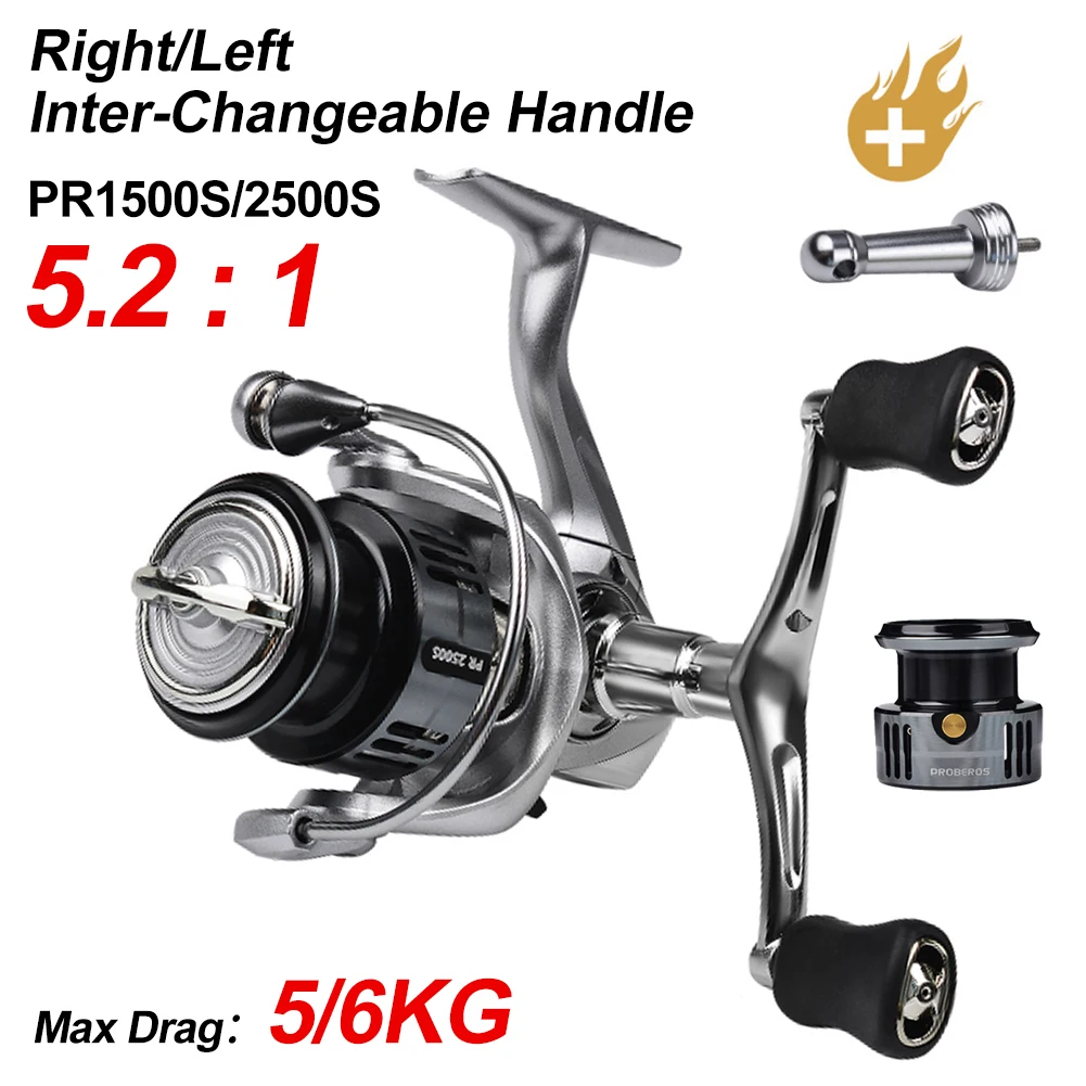 

Double Grip Spinning Fishing Reel 7+1BB Long Casting Ultra-Smooth Fishing Reel for Carp Freshwater Saltwater with Balancer Bar