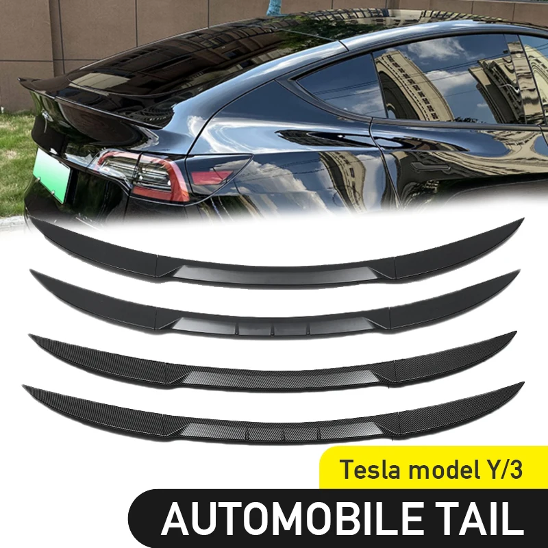 Rear Trunk Lip Carbon Fiber ABS Wing Spoiler Car Styling Rear Trunk Spoiler Model 3 Body Kit For