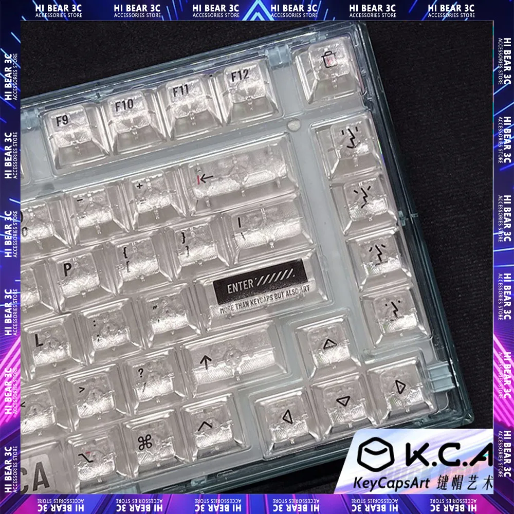 kca-ergonomico-teclado-gaming-mecanica-acessorios-gamer-pc-transmissao-de-luz-keycaps-transparentes-sublimacao-140-chaves