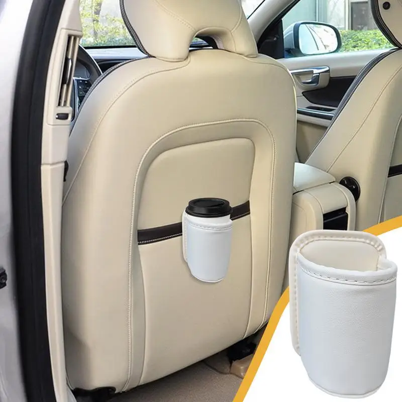 Car door cup holder Leather Automotive Drink rack Storage bin auto Back Seat cup holder Organizer for car interior accessories