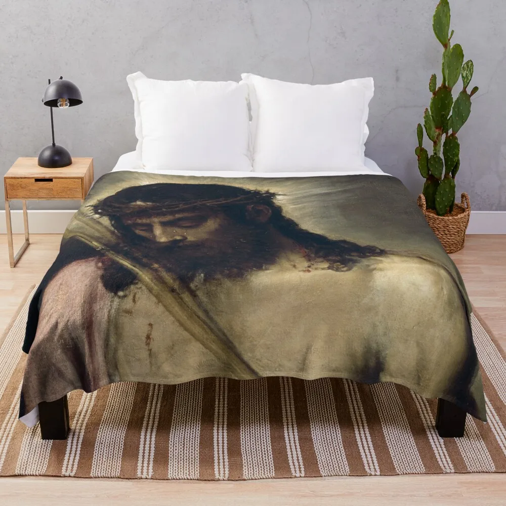 

Jesus Christ: Ecce Homo, by Titian Throw Blanket Blankets Sofas Of Decoration Blankets For Bed Kid'S Blanket