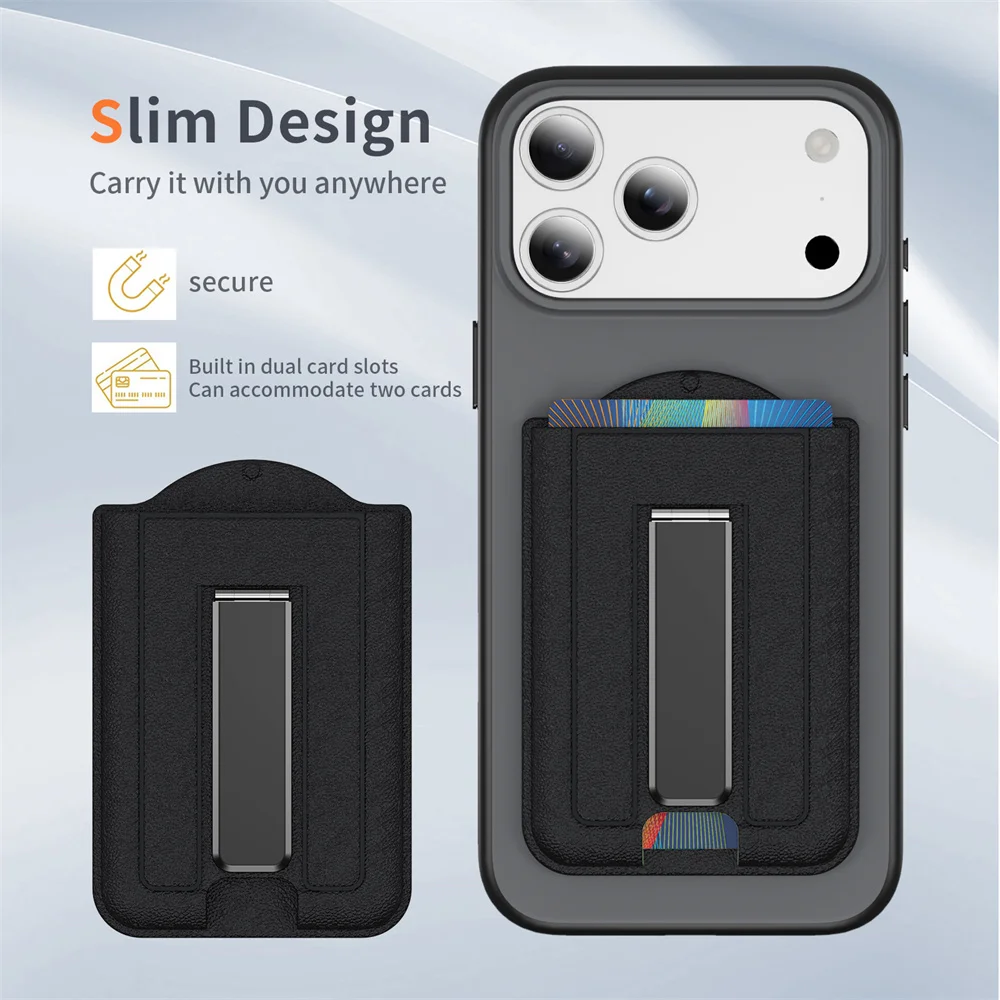 Magnetic PU Leather Wallet with Multi-functional Card Holder and Foldable Stand
