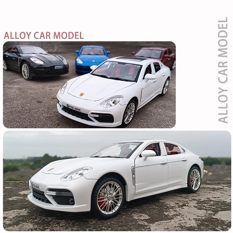 1:18 파나메라 슈퍼카 합금 자동차 모델, 소리와 빛 어린이 장난감 수집품, 생일 선물