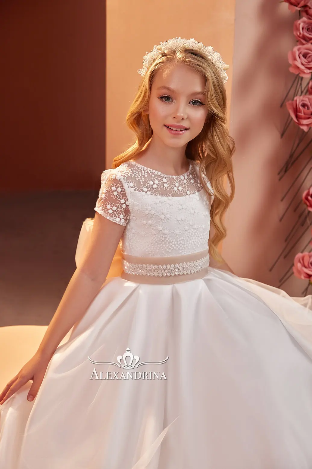 Boho Satin Flower Girl Dresses Lace Appliques Kids Birthday Pageant Gowns Children Wedding Guest First Communion Dresses