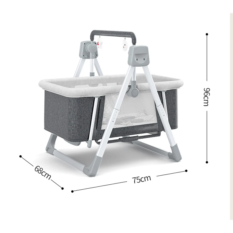 Smart Baby Rocker Cradle - Wireless Music, Variable Speed, Foldable Aluminum Stand, Detachable Bassinet with Time & Manual Mode S83c551599eca44baad8ec90086ab5ca1Y