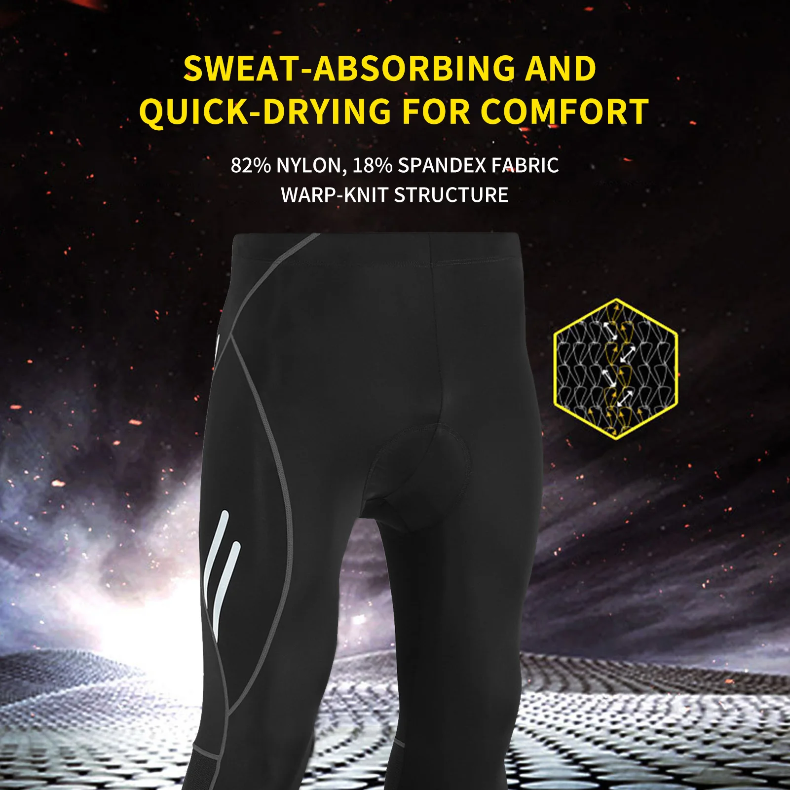Men's Padded Bike Shorts Mountain Bike Shorts High-Elastic Outdoor Riding Wear Padded for Men Biking