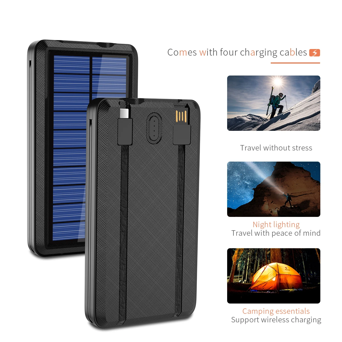 80000mah Qi Wireless Powerbank Charging Solar Batteery Panel Portable LED Emergency Fast External Battery For Iphone Samsung battery bank